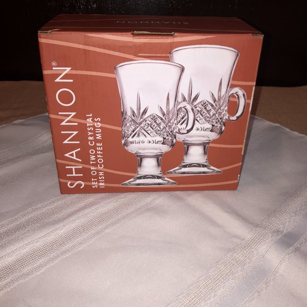 Shannon Crystal Irish Coffee Mugs, Set of 2